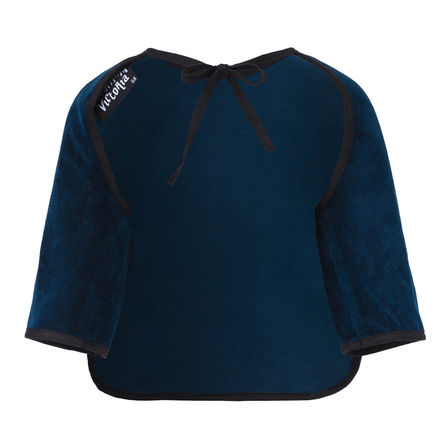 Blue Velvet Bib with Sleeves-2