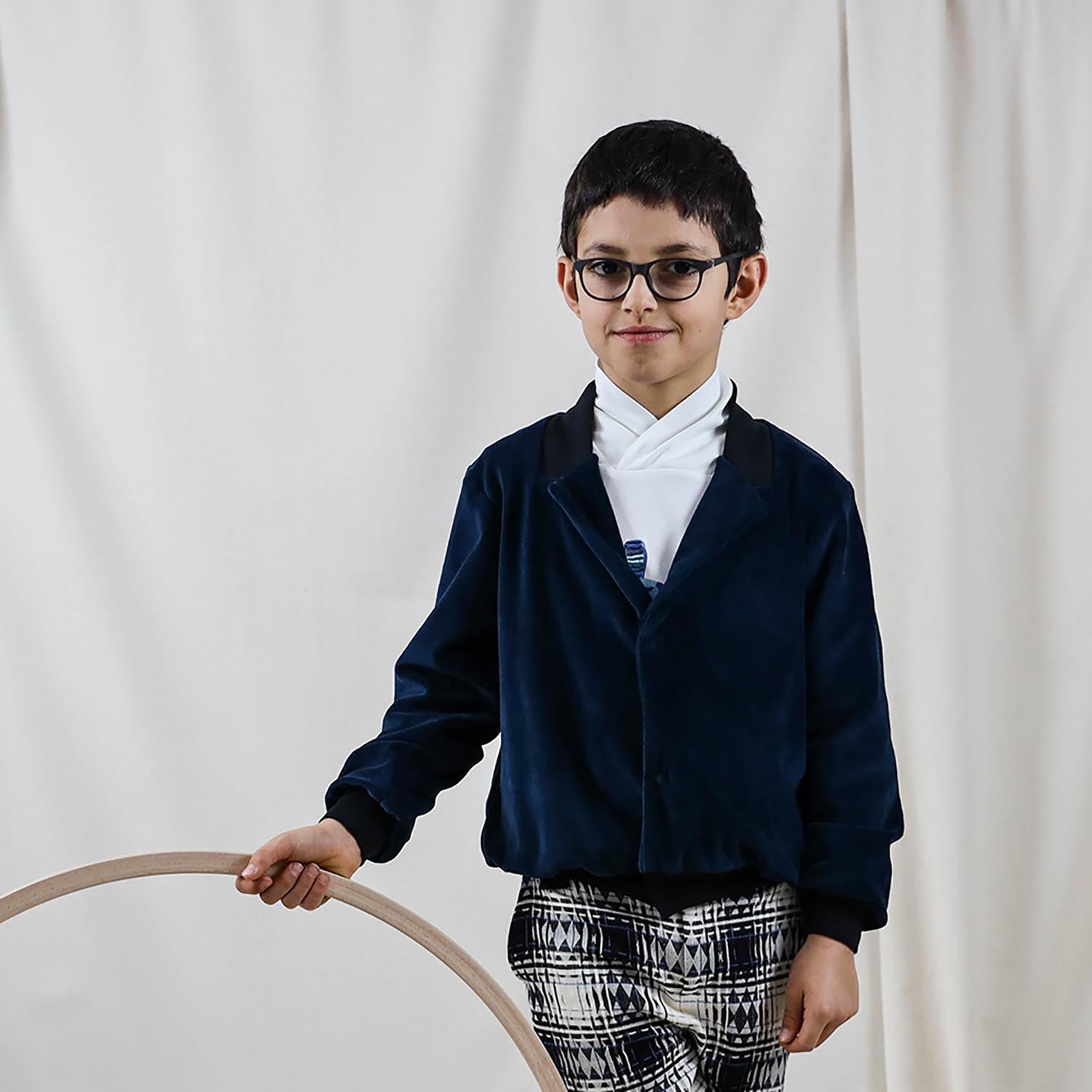 Petrol Bluel Velvet Blazer-1