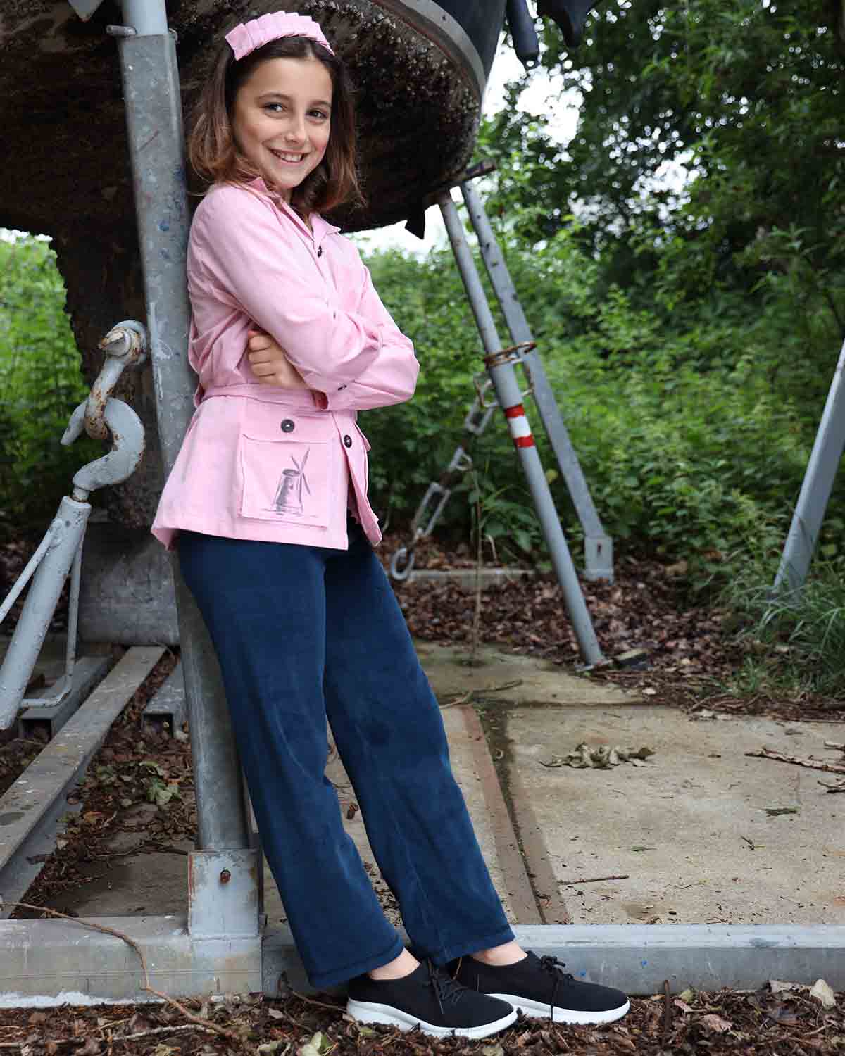 Kids' Royal Blue Velvet Pants-1