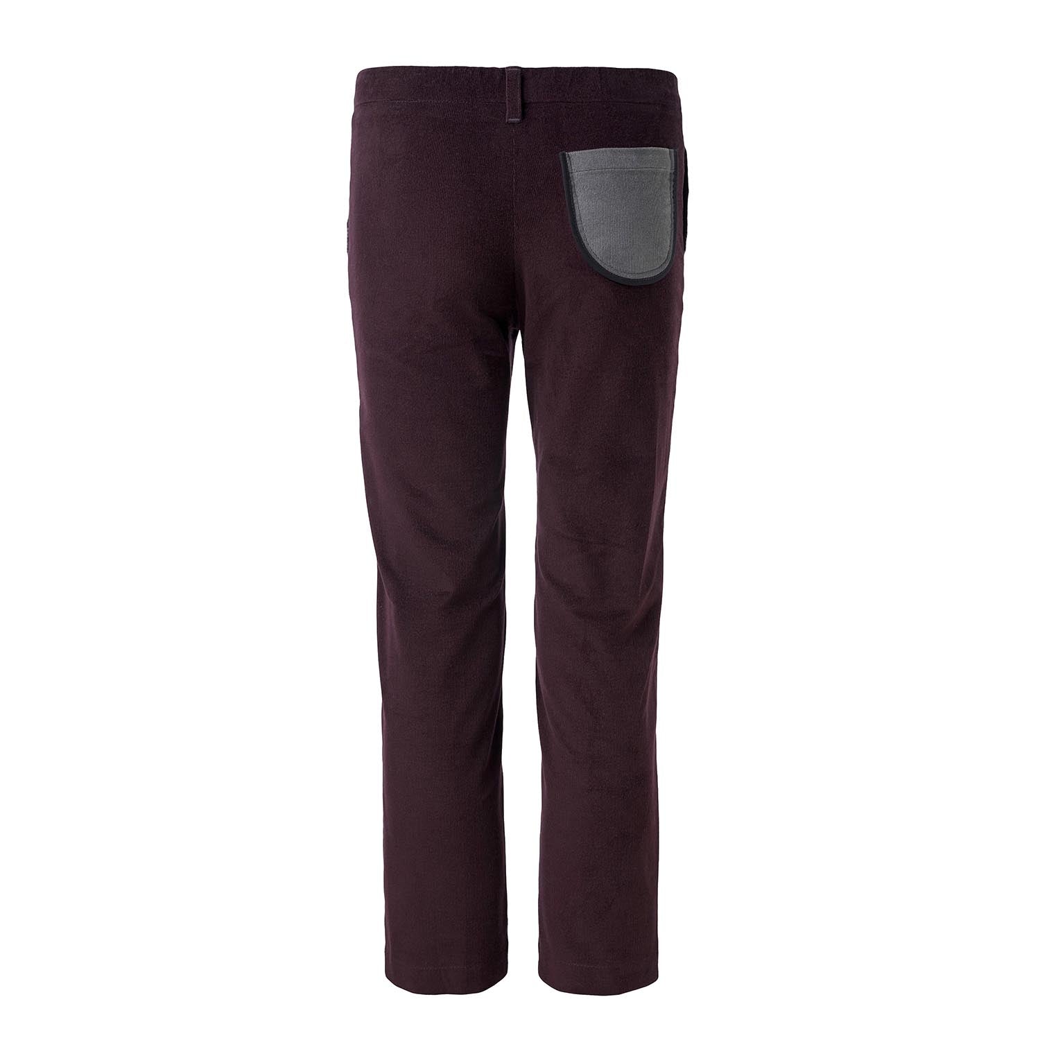 Kids Bordeaux Velour Pants-2