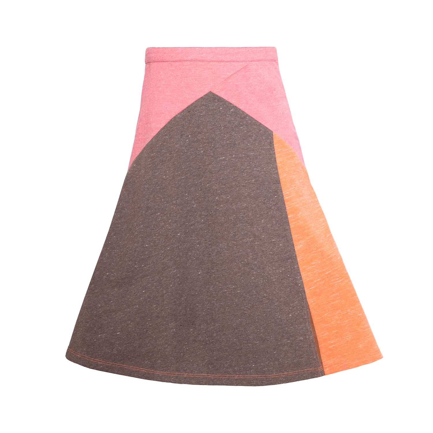 Girls Pink and Orange Colorblock Skirt-0