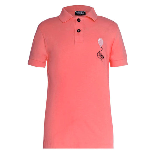 Red Polo Shirt For Kids-0