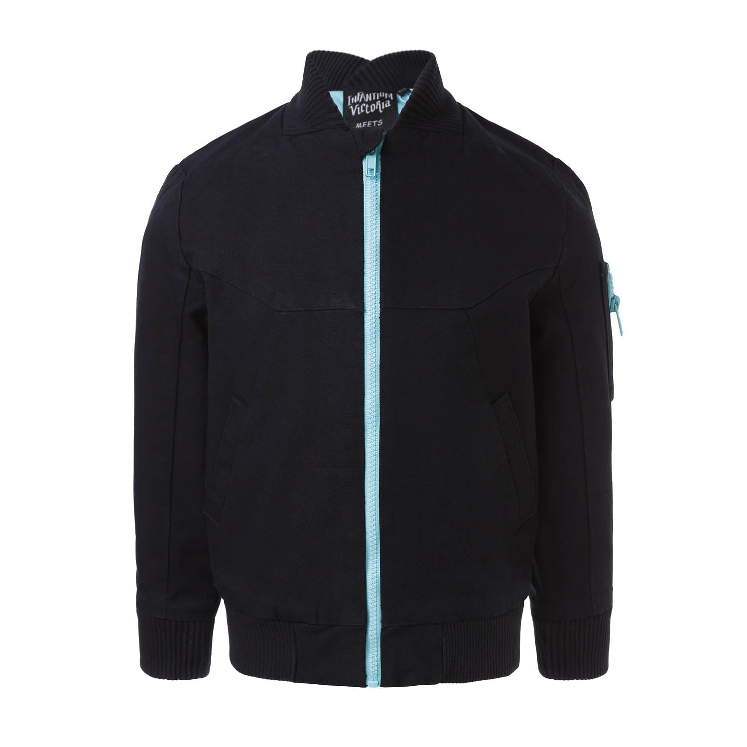 PRELOVED Black Bomber Jacket with Floral Emproidery, 1 year-3