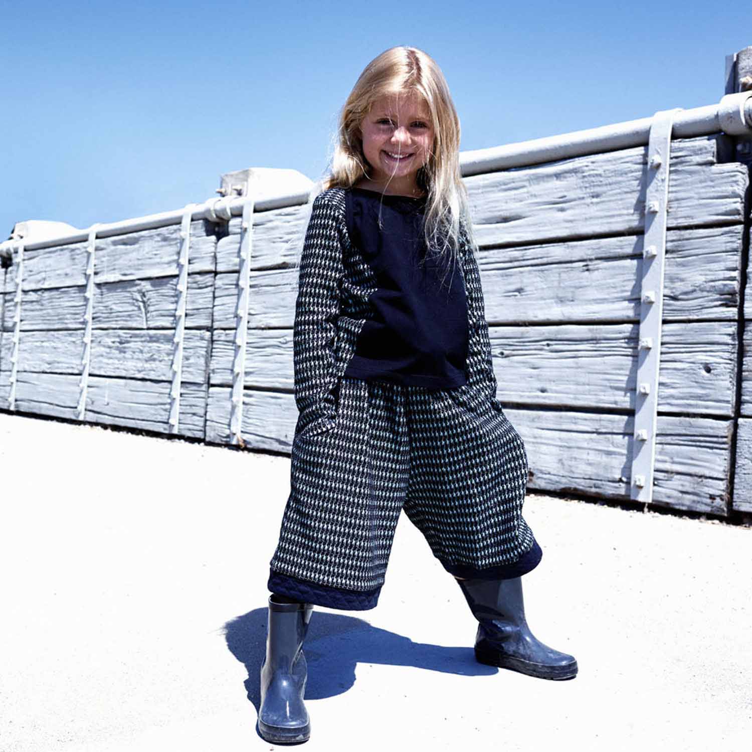 Black and Blue Longsleeve Top-1