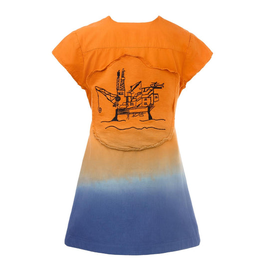 Dip Dye Wrap Dress with Embroidery-0