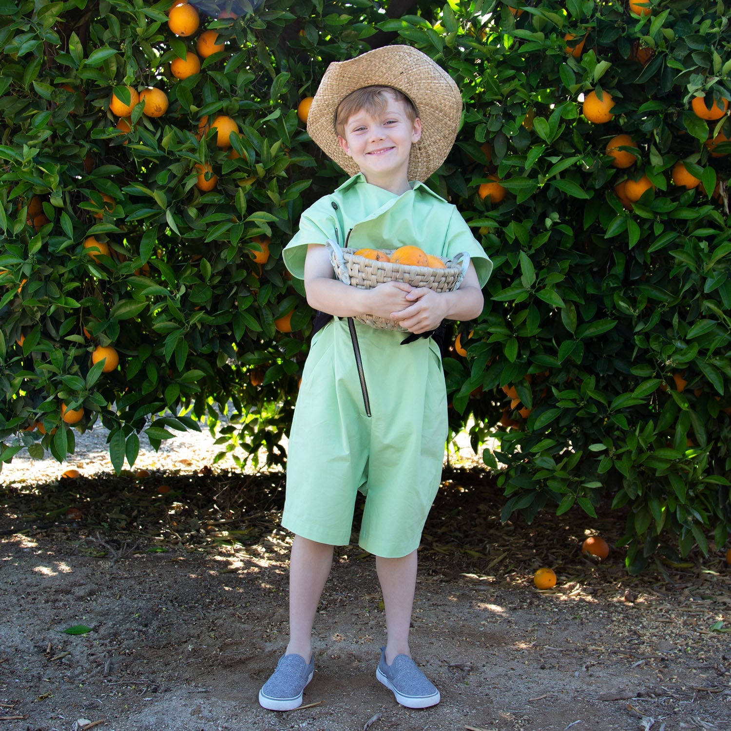 Boys and Girls Green Cotton Jumpsuit-2