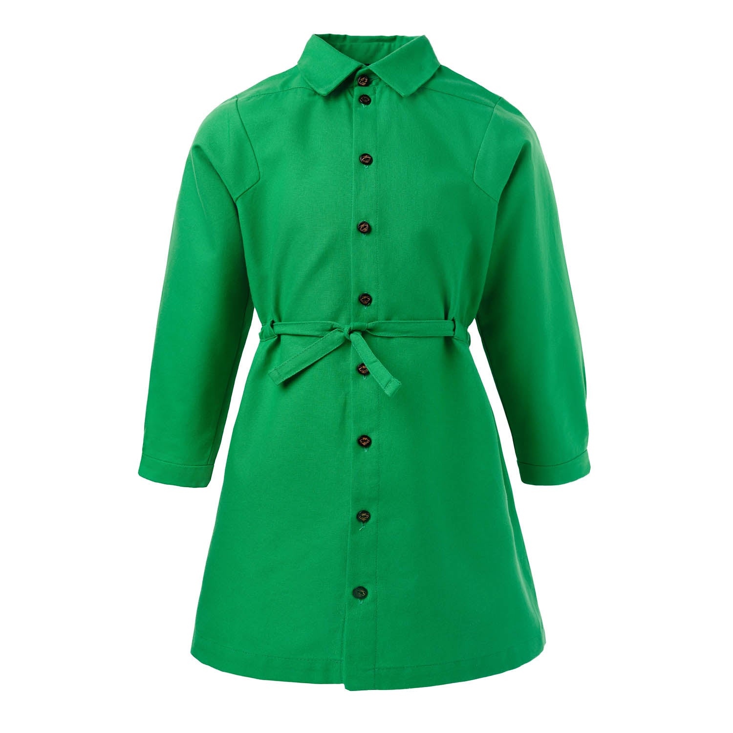 Kids Green Shirt Dress-0