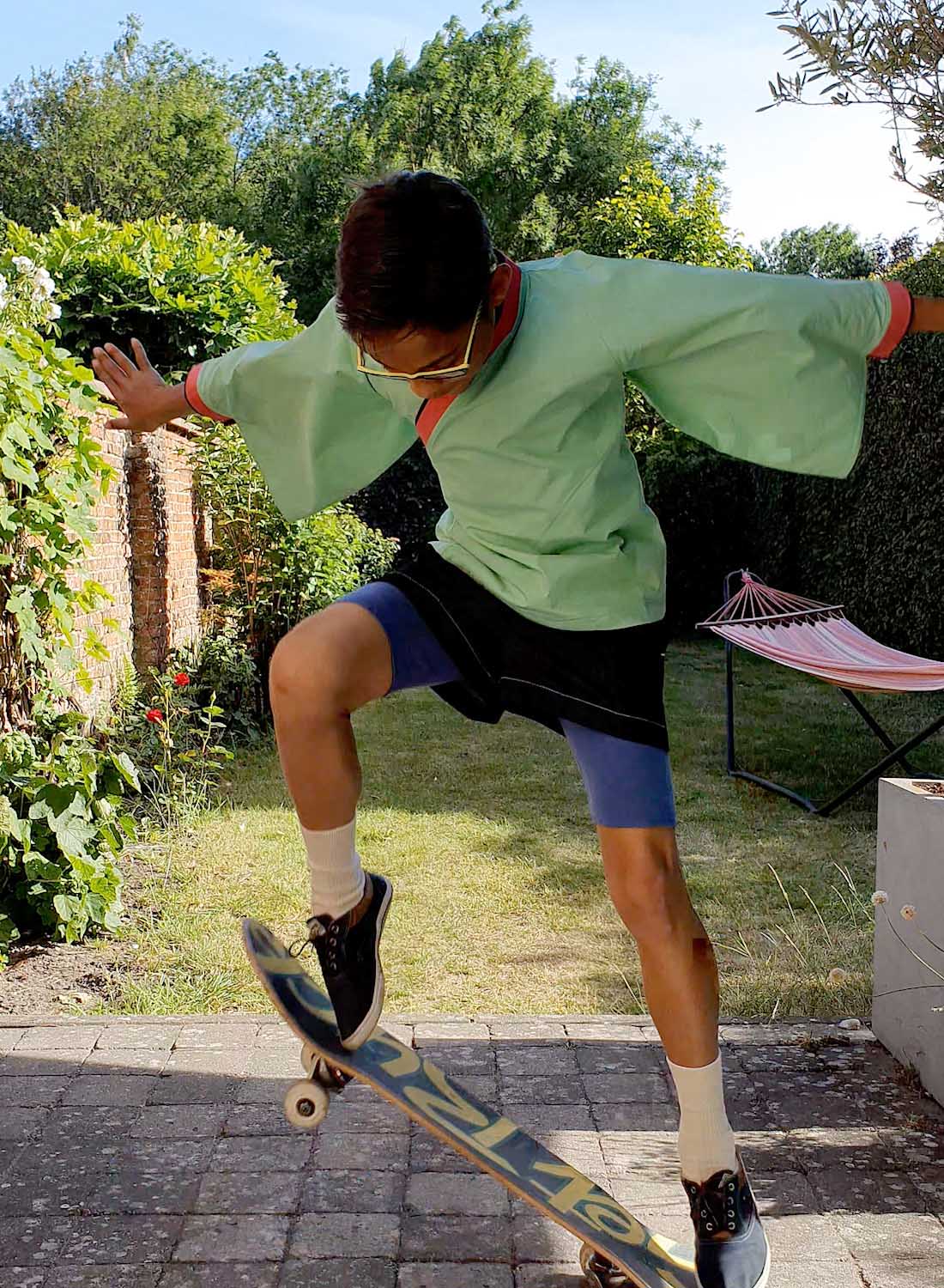 Kids' Kimono Shirt in Mint-2