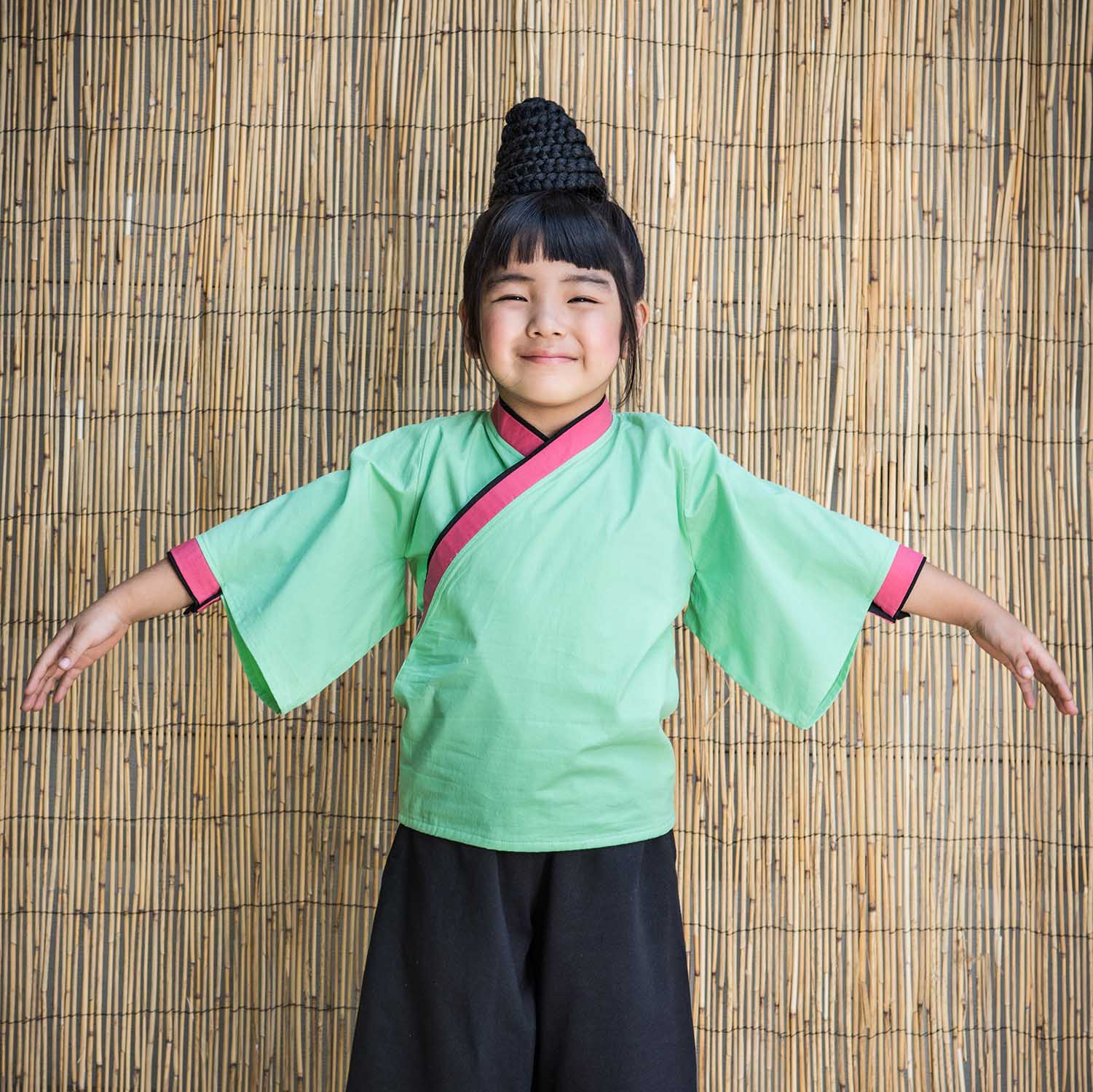 Kids' Kimono Shirt in Mint-1