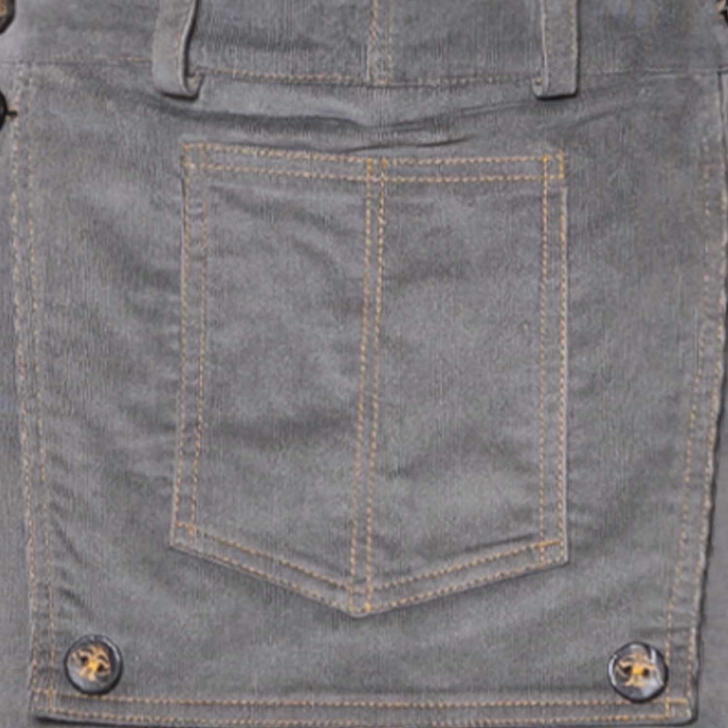 Kids Grey Velvet Pants-2