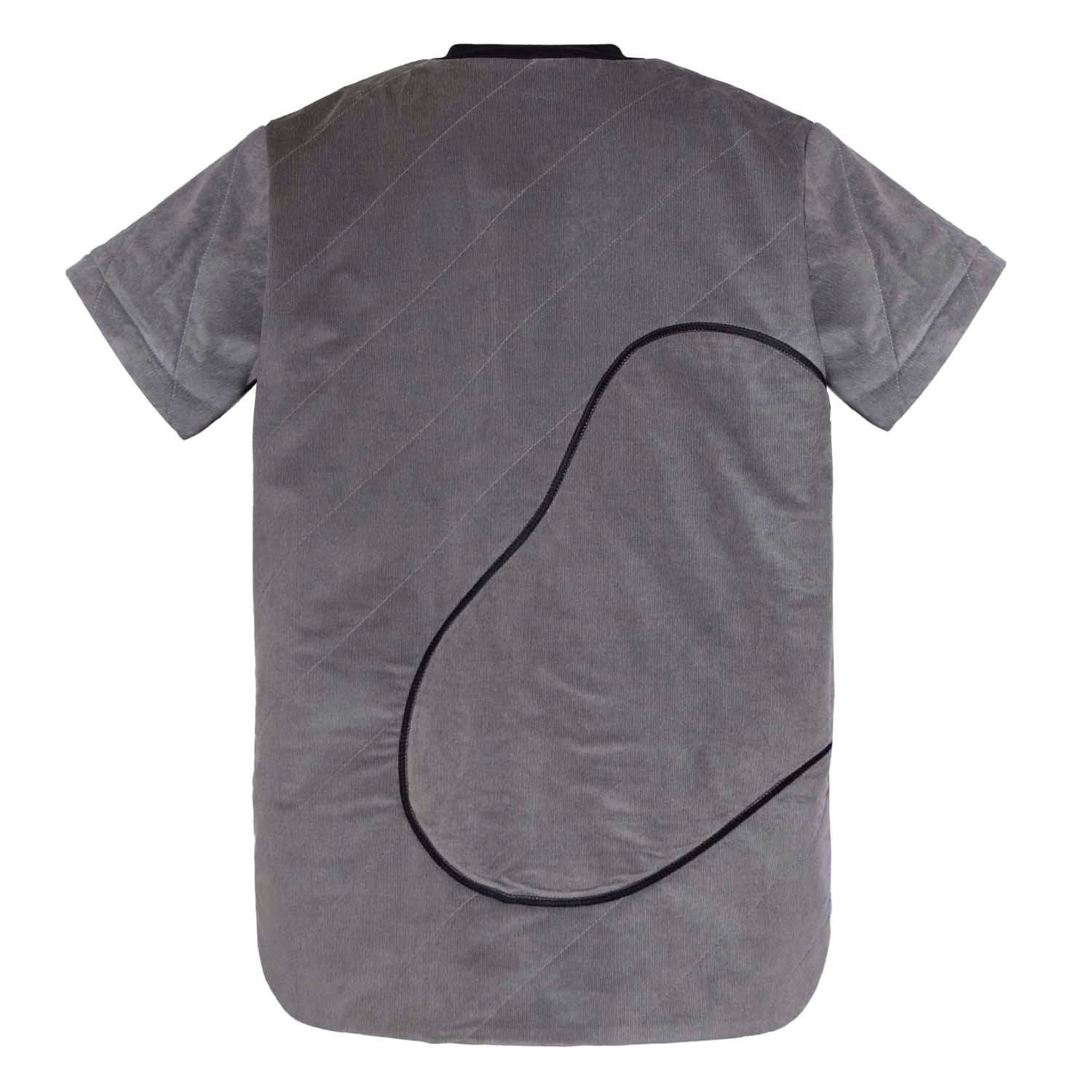 Grey Velvet Jacket with Short Sleeves-4