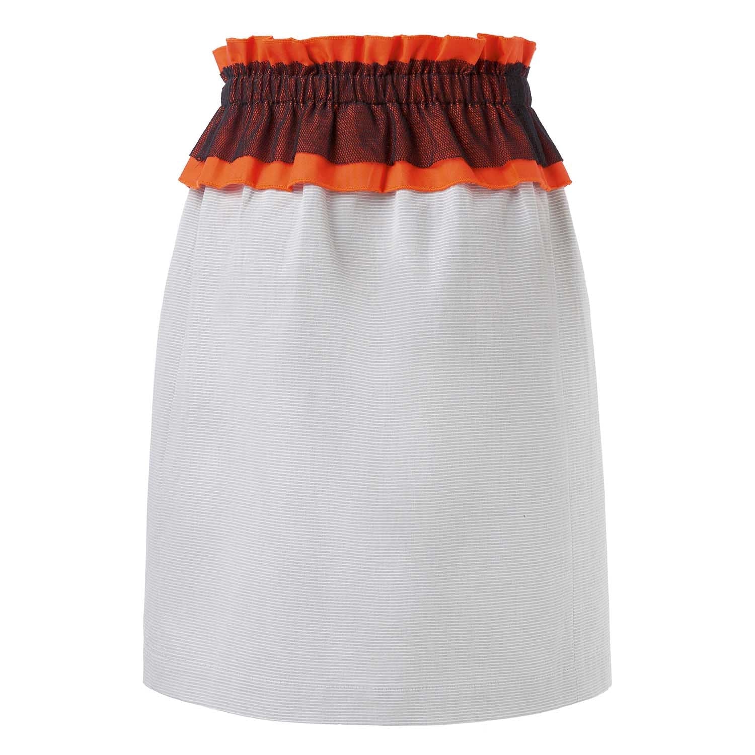 Girls Grey Skirt with Colorful Ruffles-1