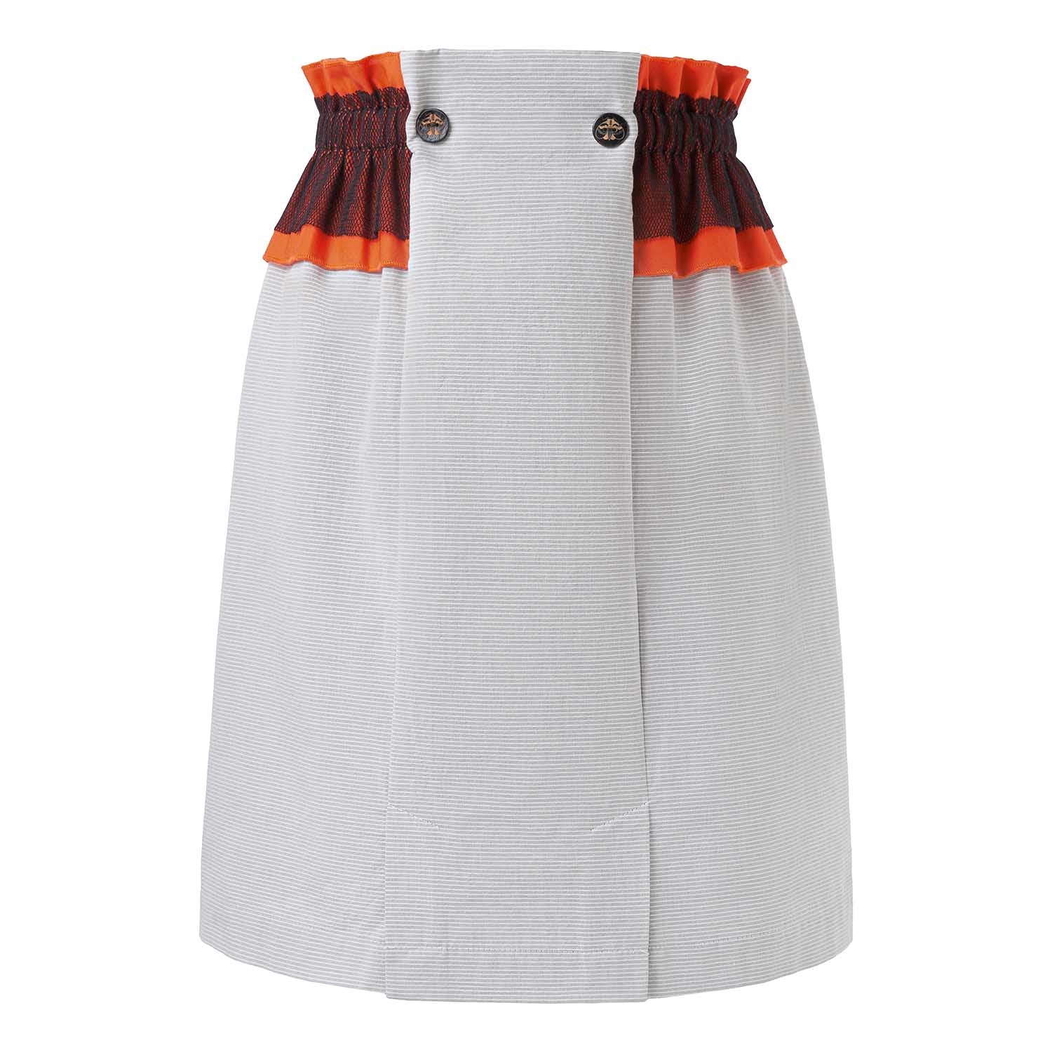Girls Grey Skirt with Colorful Ruffles-0