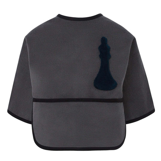 Grey Corduroy Bib with Sleeves-0
