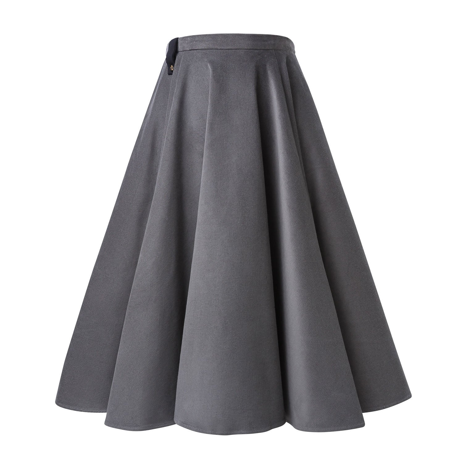 Grey Corduroy Full Circle Skirt-0