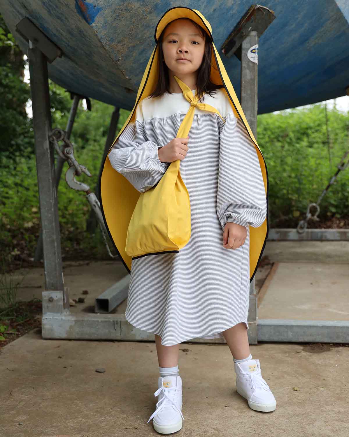 Cotton Striped Shirt Dress for Girls-1