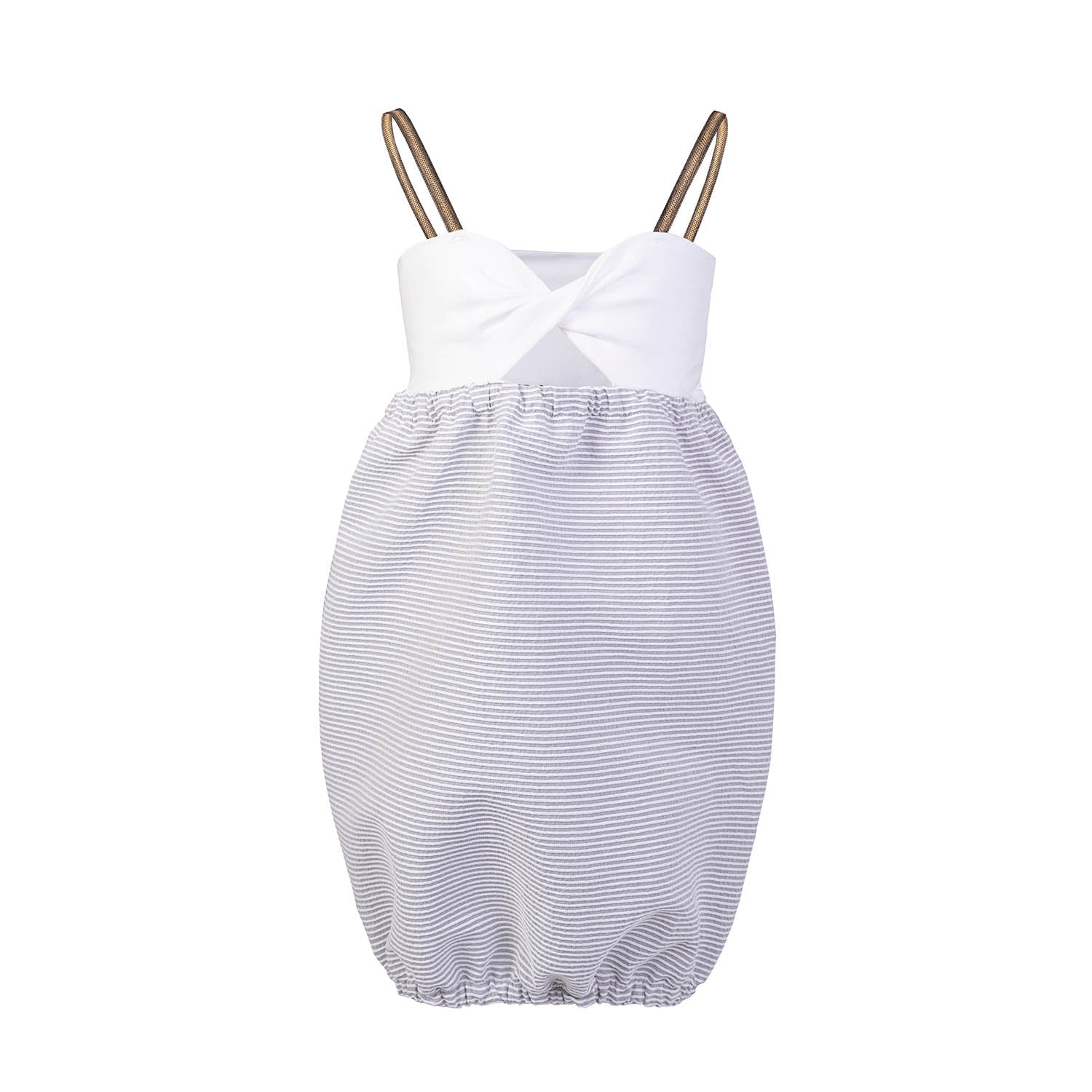 Girls Striped Strap Dress-0