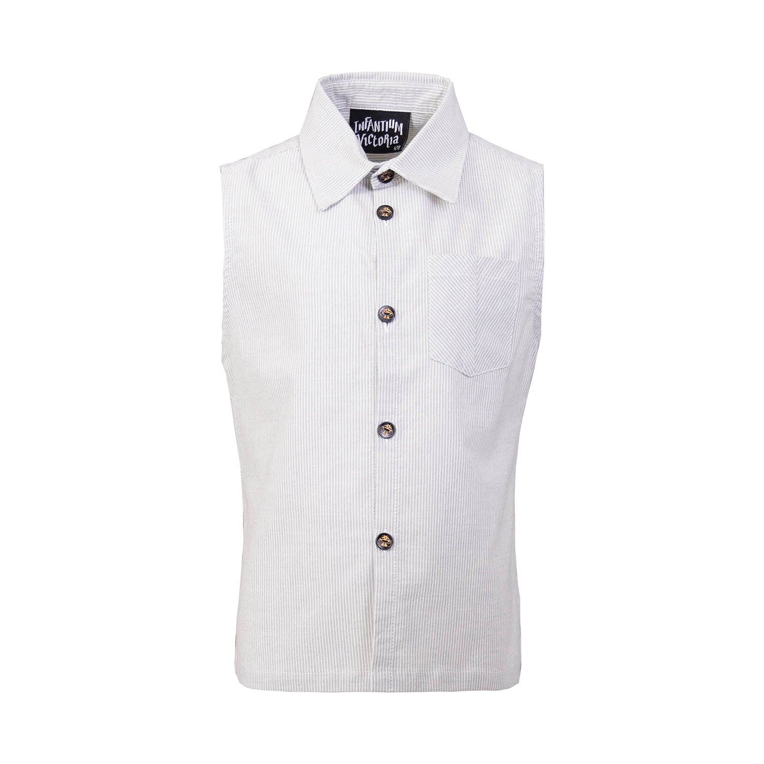 Kids' Sleeveless Shirt with Stripes-0