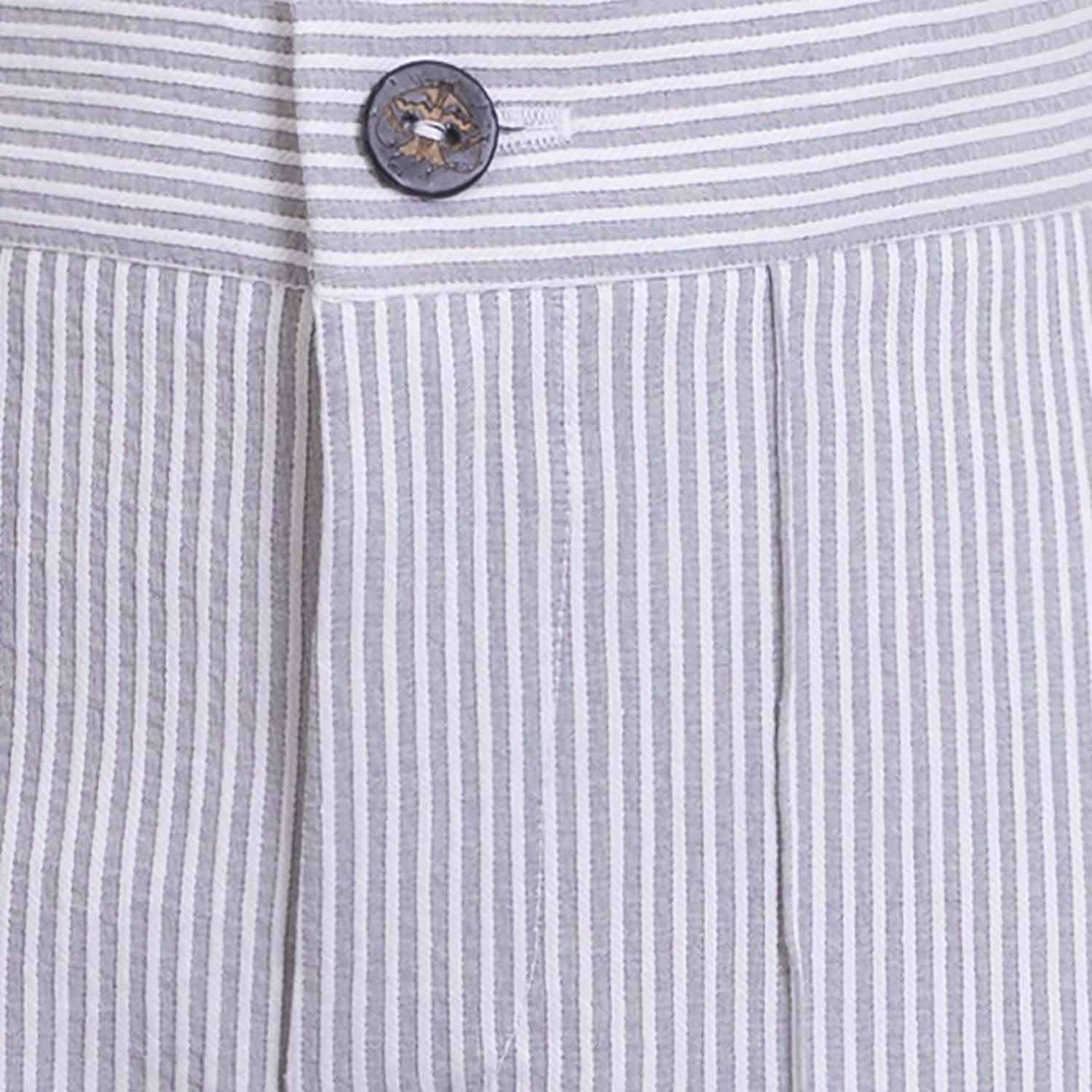 Kids' Grey and white Short Pants with Stripes-3