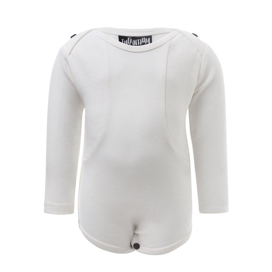 White Onesie with Blend textiles-0