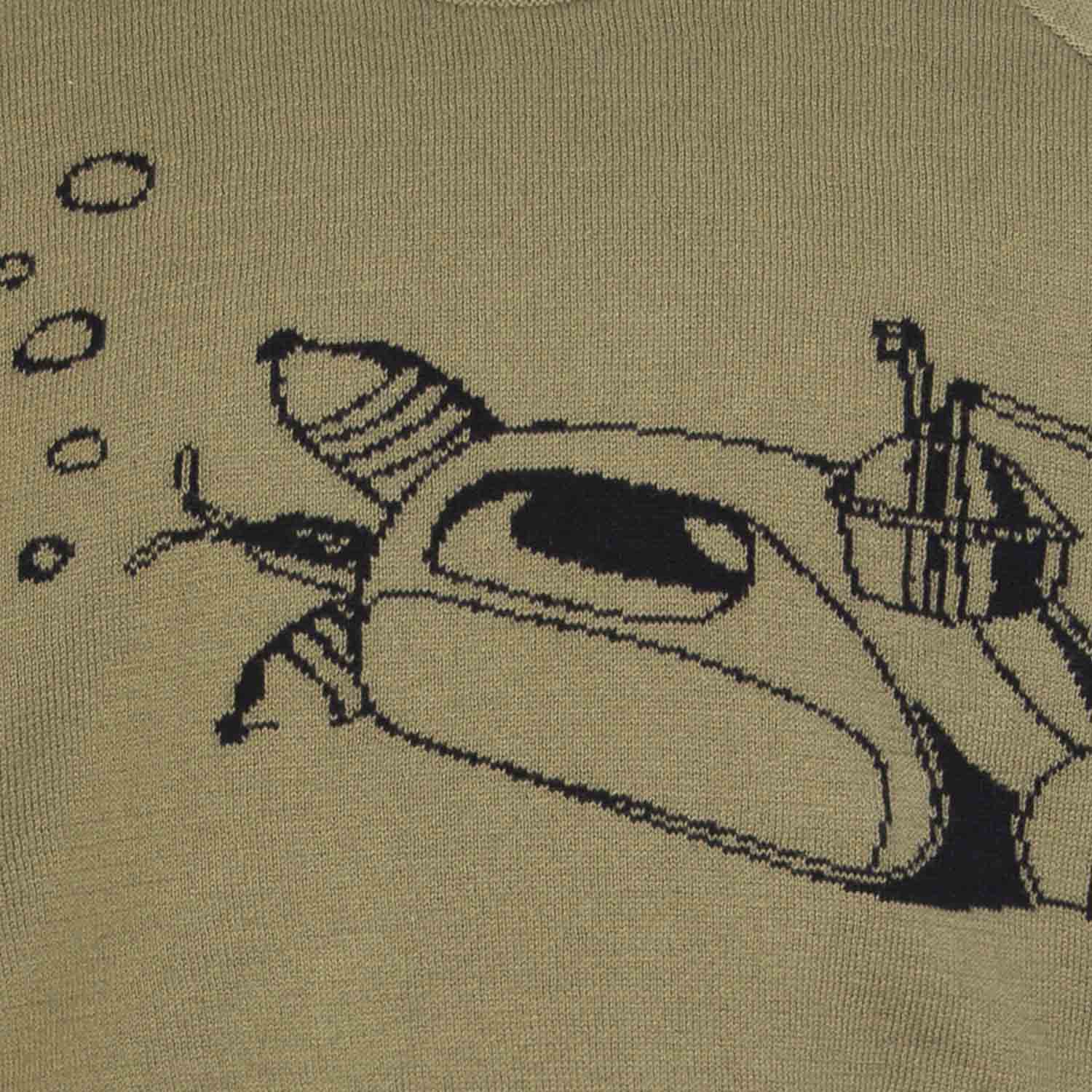 Kids Khaki Knit Top with Submarine-2