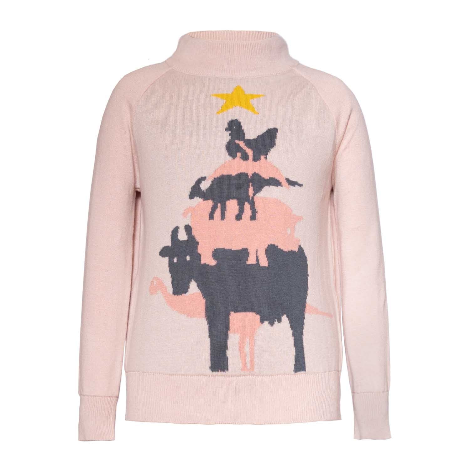 Pink Girls Christmas Sweater-0