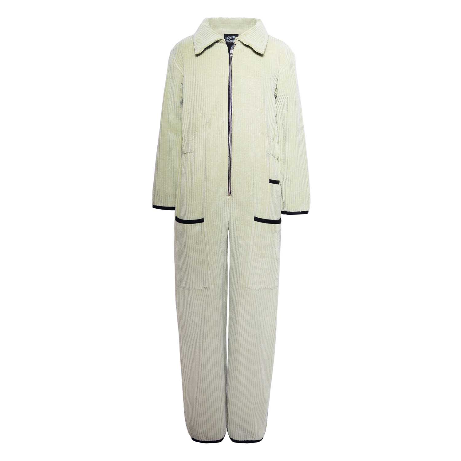 Velvet Green Jumpsuit for Kids-0