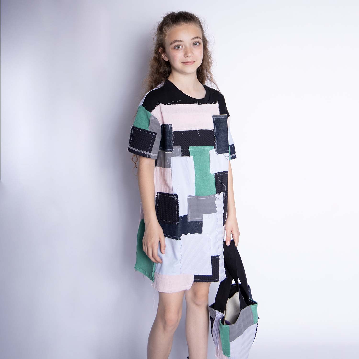 Zero Waste Girls Patchwork Dress-1
