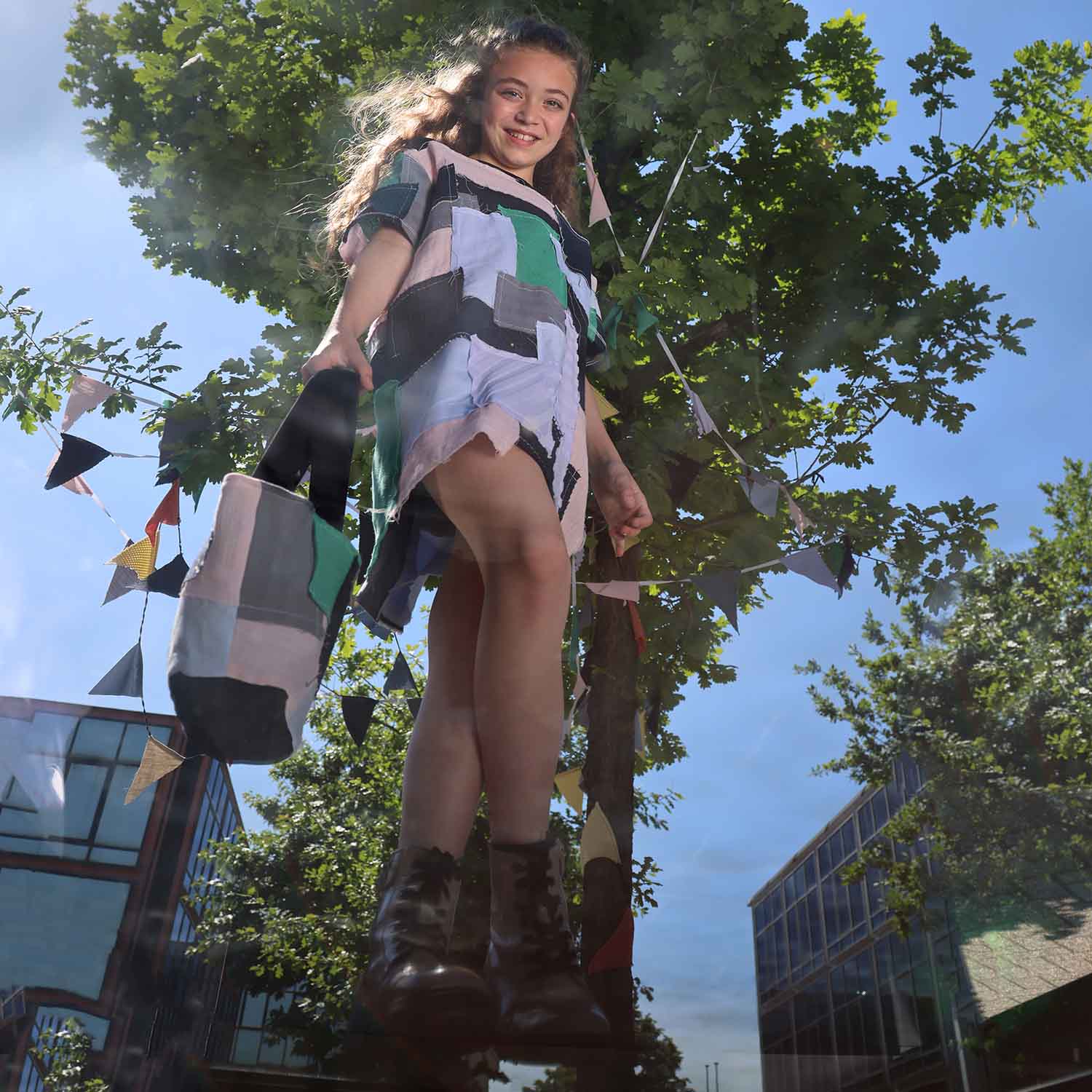 Zero Waste Girls Patchwork Dress-3