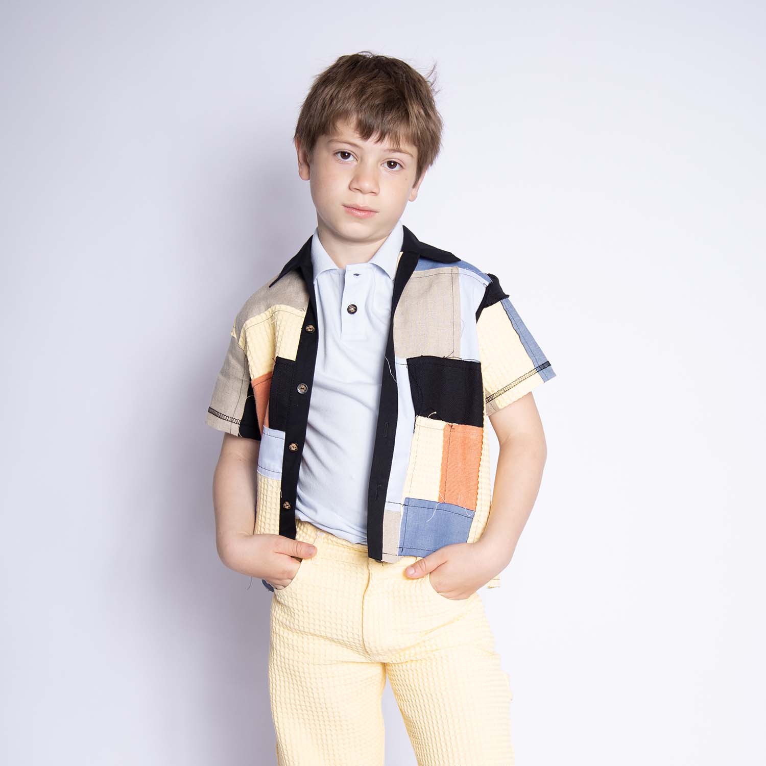 Zero Waste Patchwork Shirt for Kids-1
