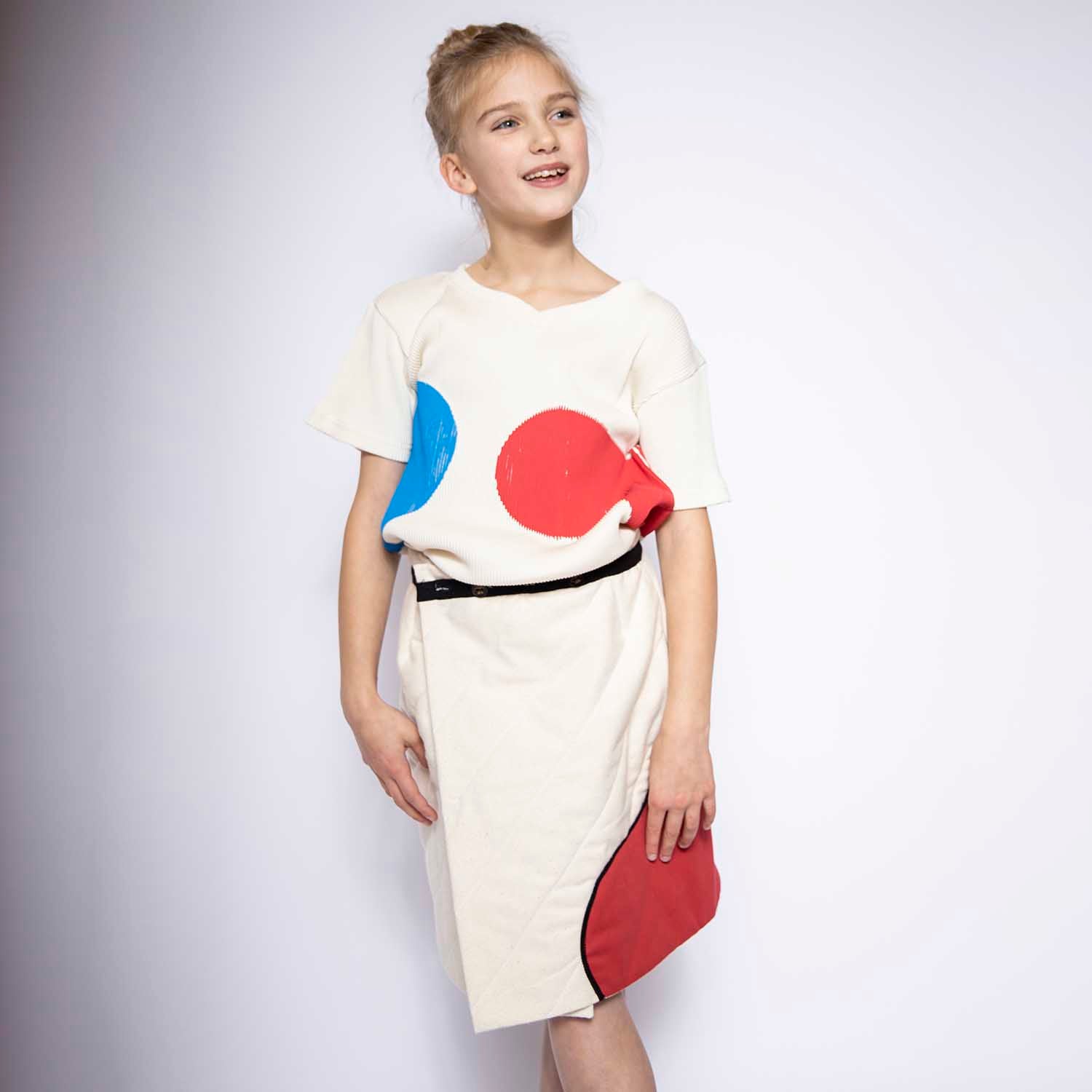 Girls Off-White Padded Skirt-1