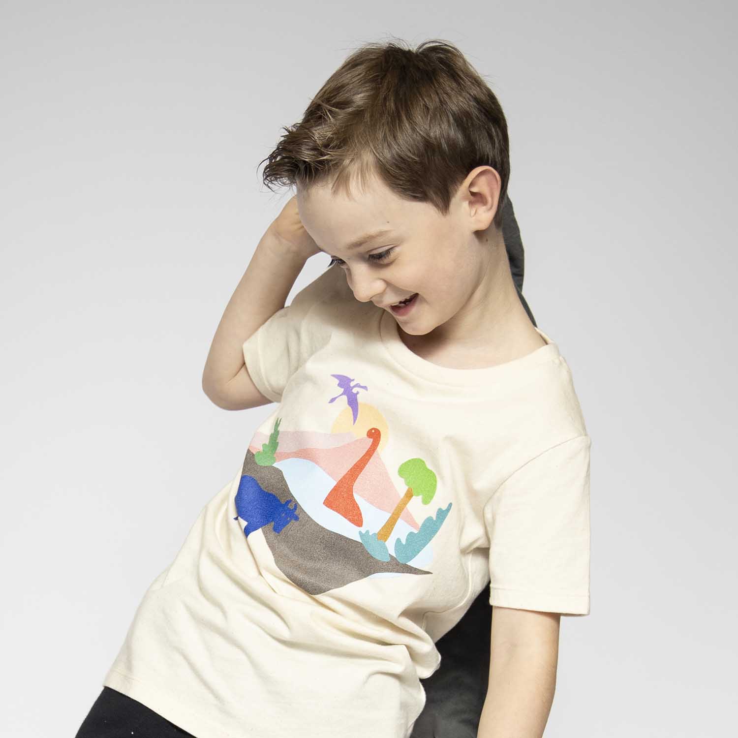 Kids T-Shirt with Dinosaur Print-2