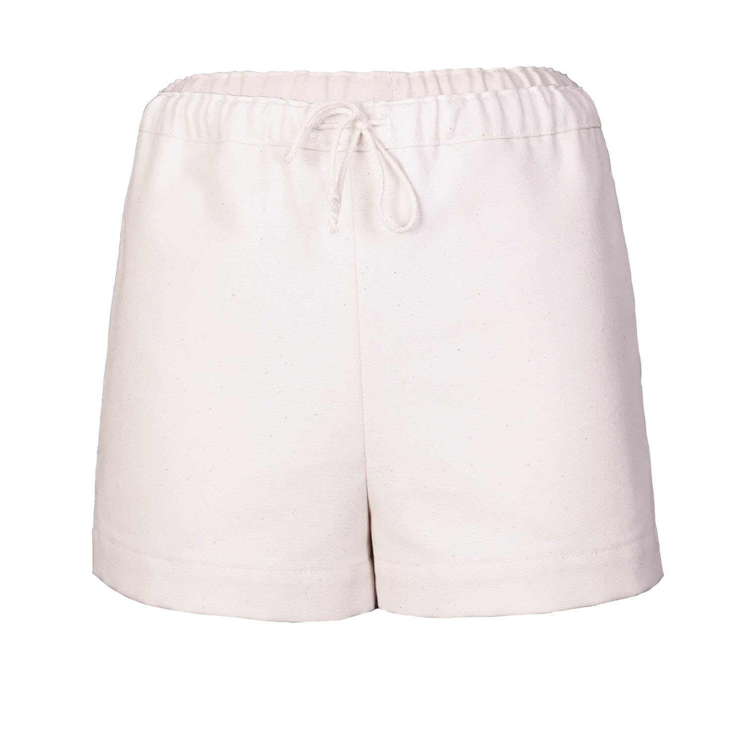 Kids' Off-White Canvas Mini Shorts-0