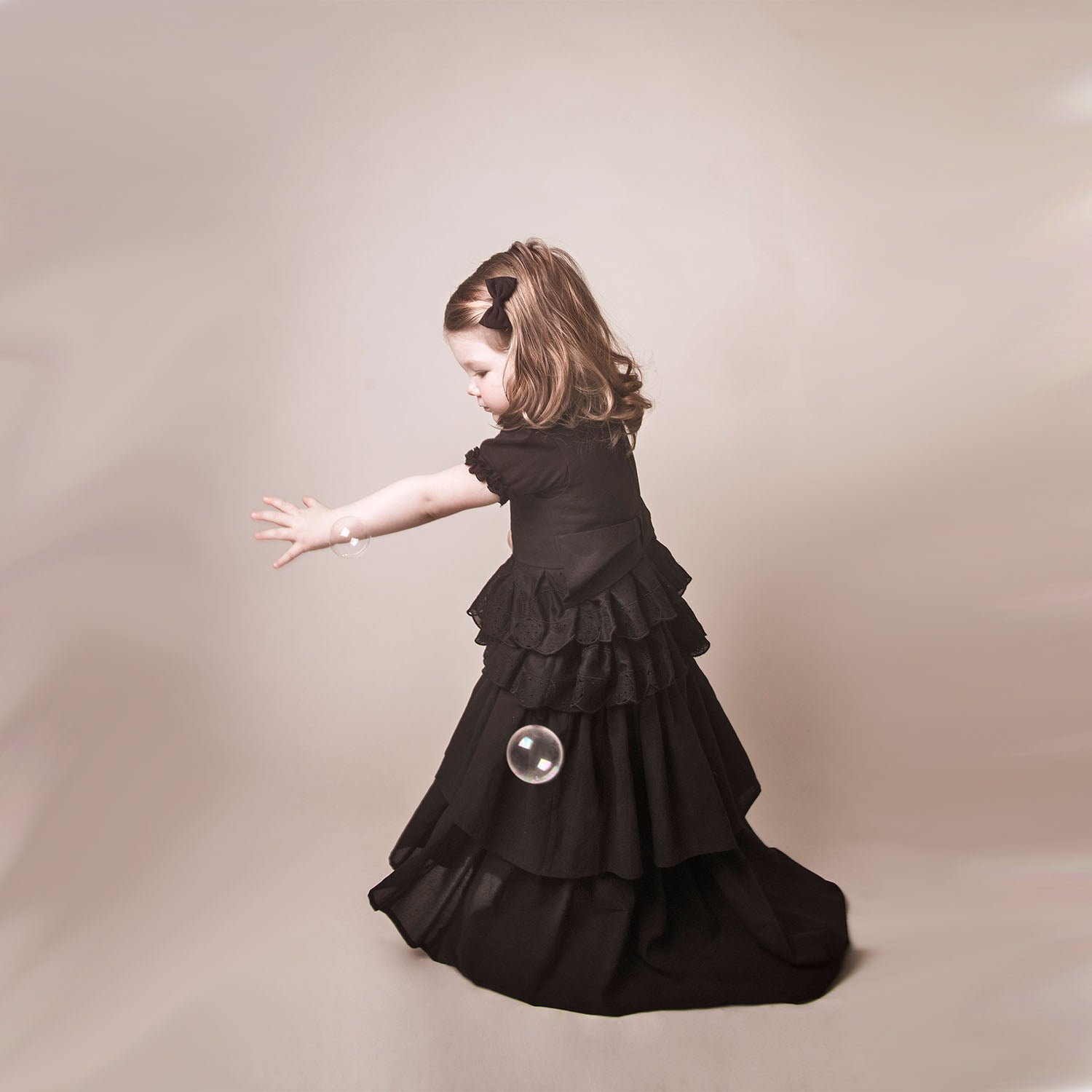 Steampunk Black Lace Dress-1