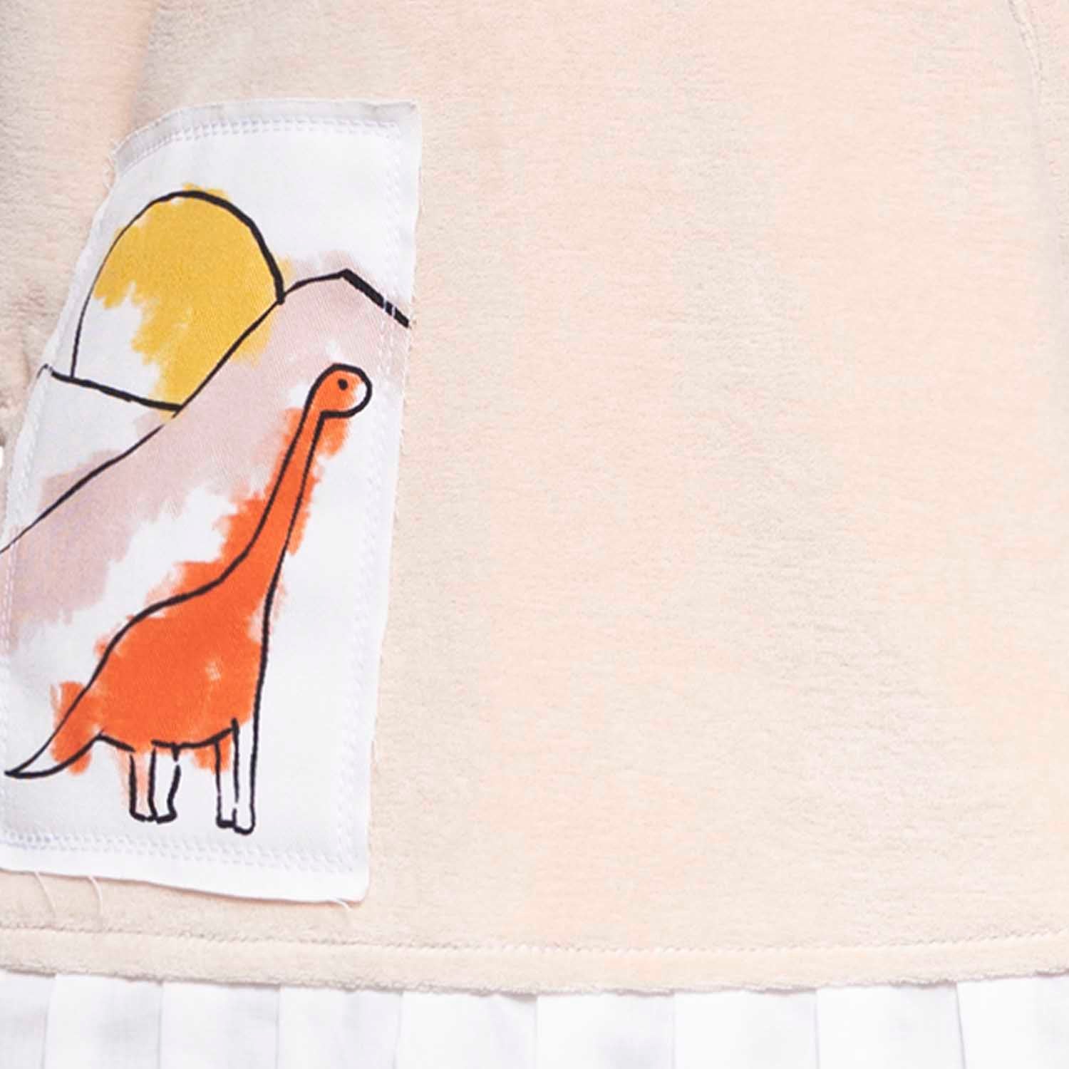 Baby Dress in Peach with Appliqué-1