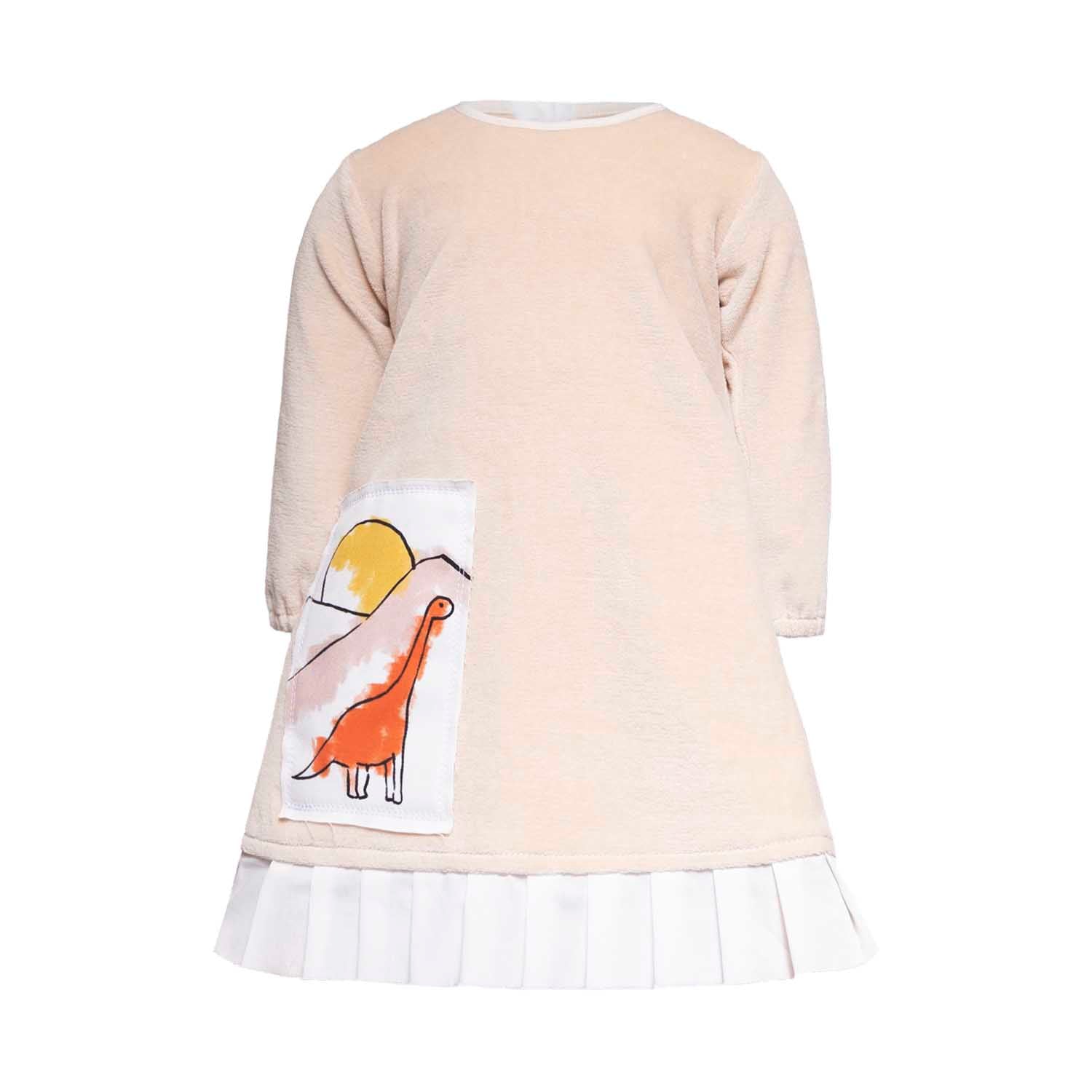 Baby Dress in Peach with Appliqué-0