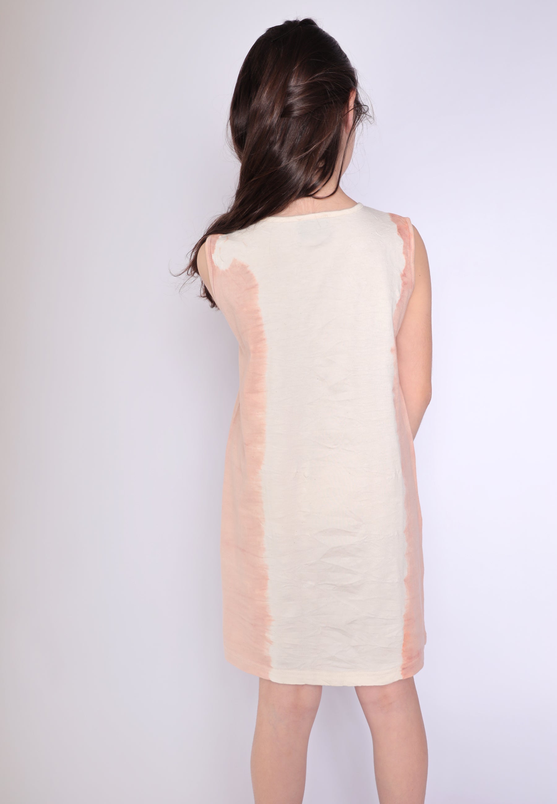 Artisanal T-Shirt Dress Naturally Dyed Madder with Hand Block Print-3