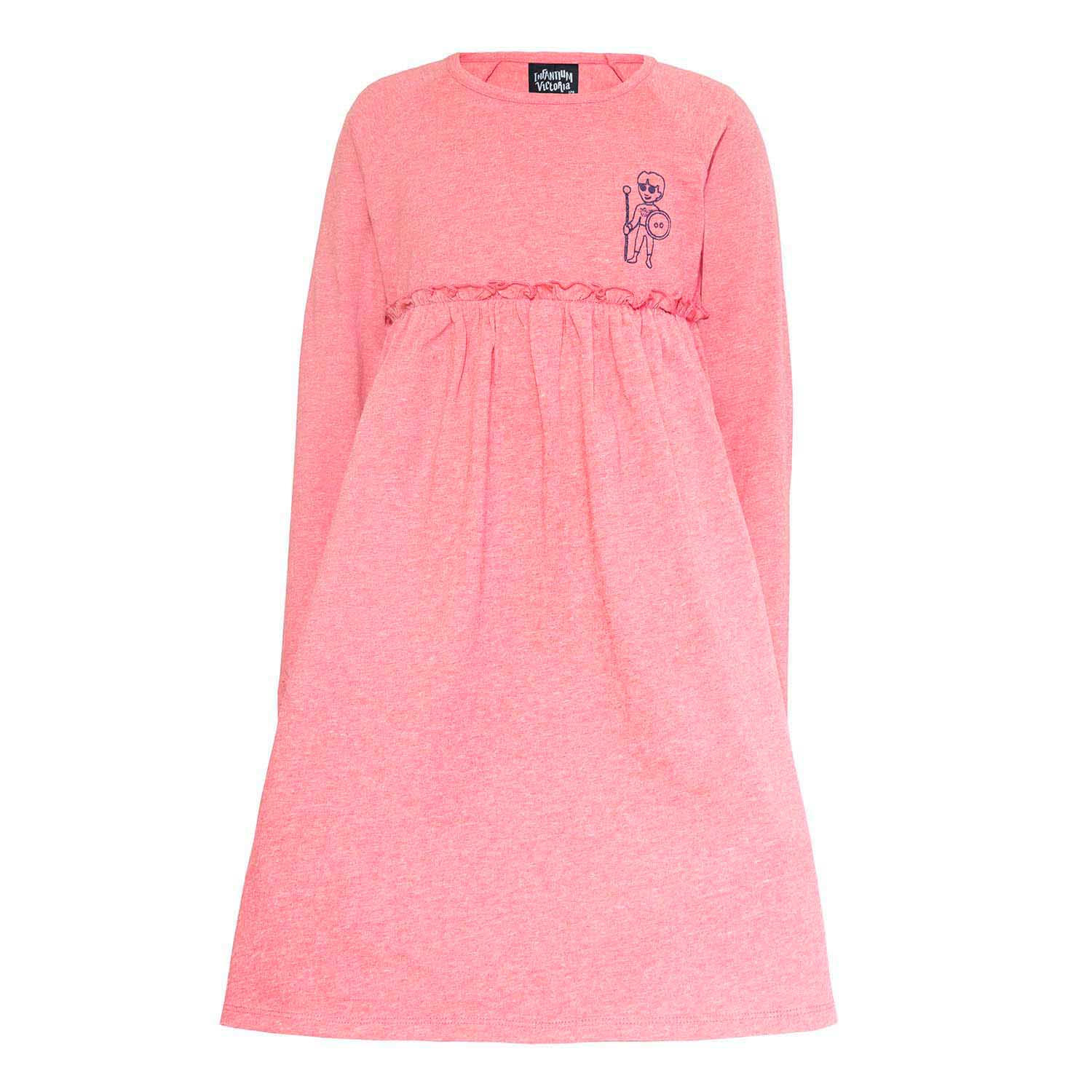 Girls Pink Dress with Embroidery-0