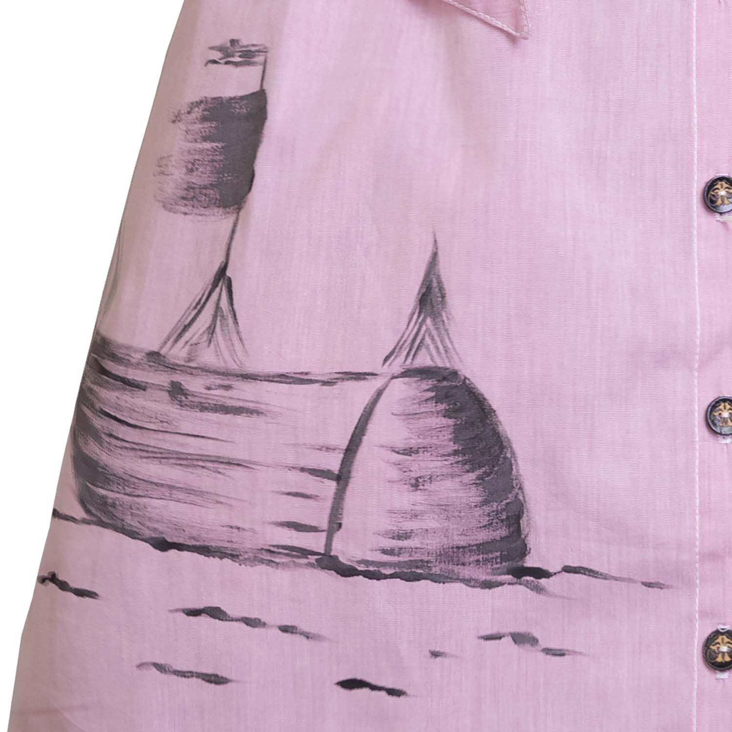 Hand-Painted Pink Safari Dress for Girls Limited Edition, GOTS-2