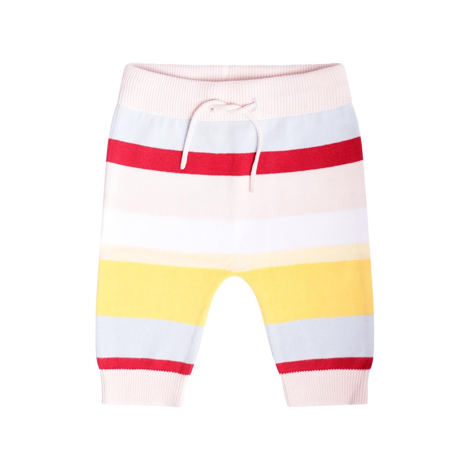 Knitted Baby Pants in Pastel Stripes-0