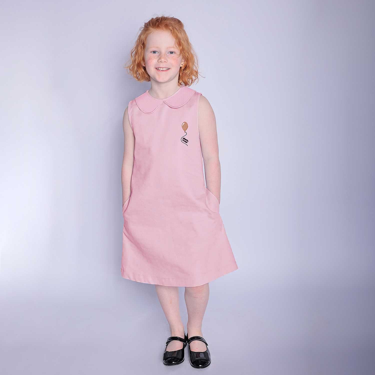 Muslin Pink Dress for Girls-1