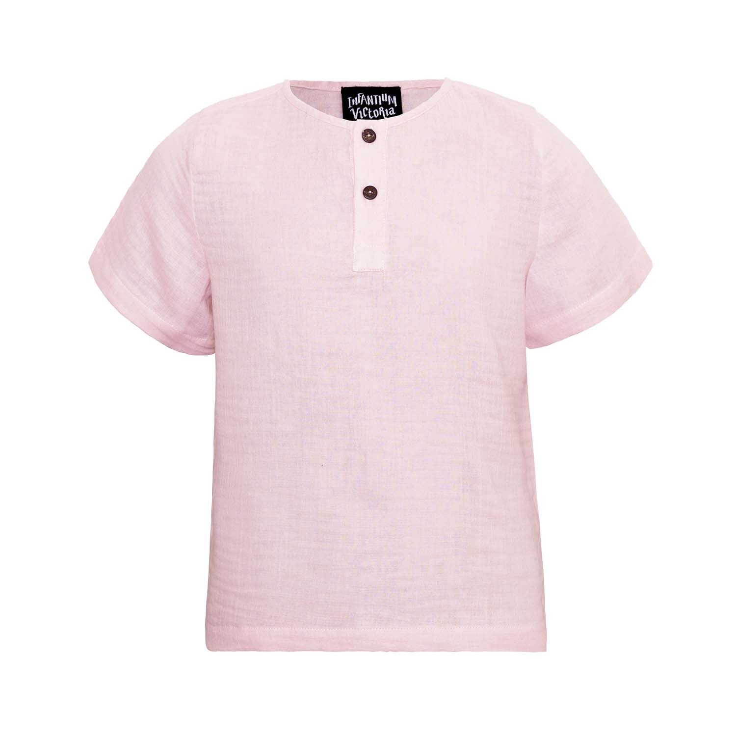 Kids T Shirt in Pink Muslin-0