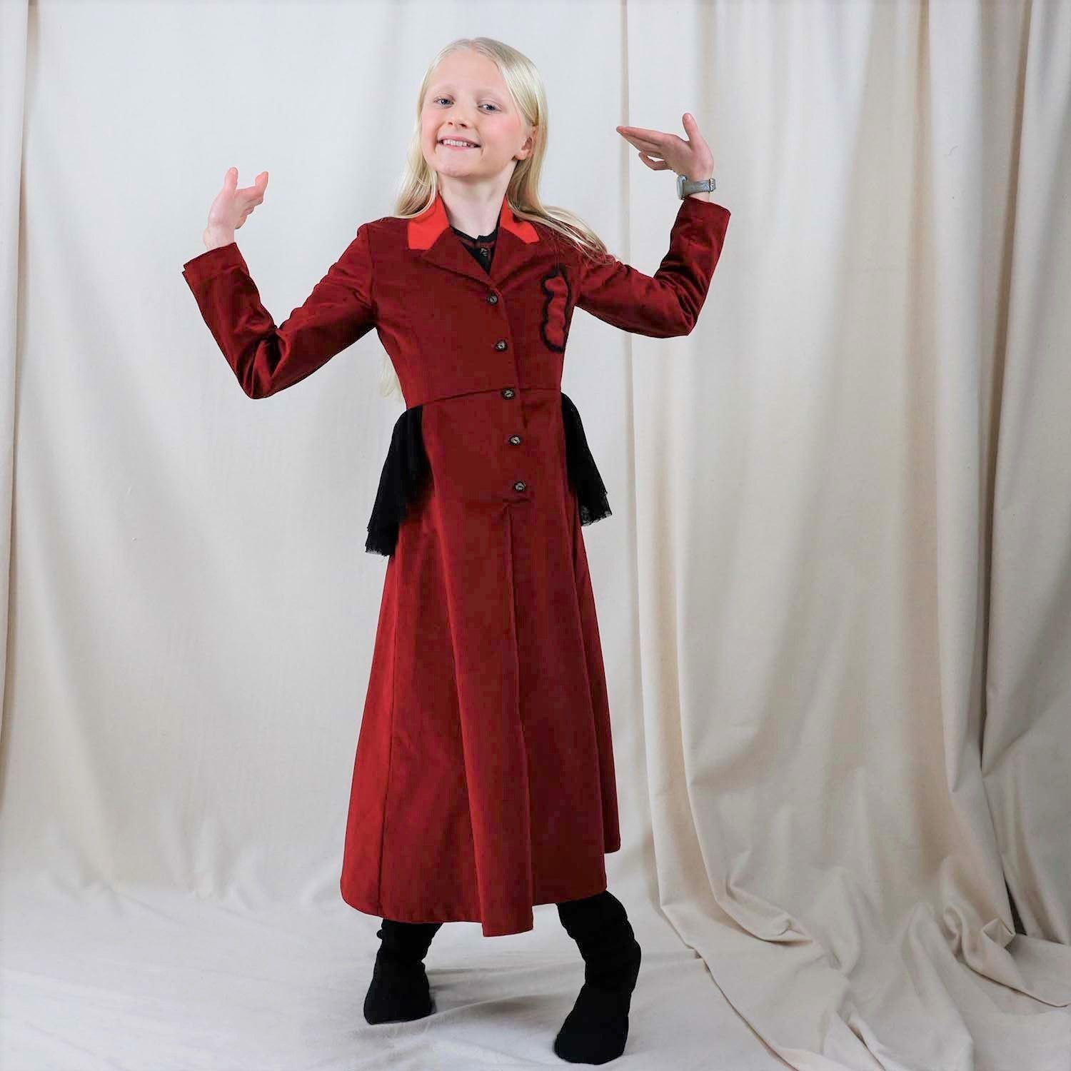 Red Velvet Bustle Dress-1