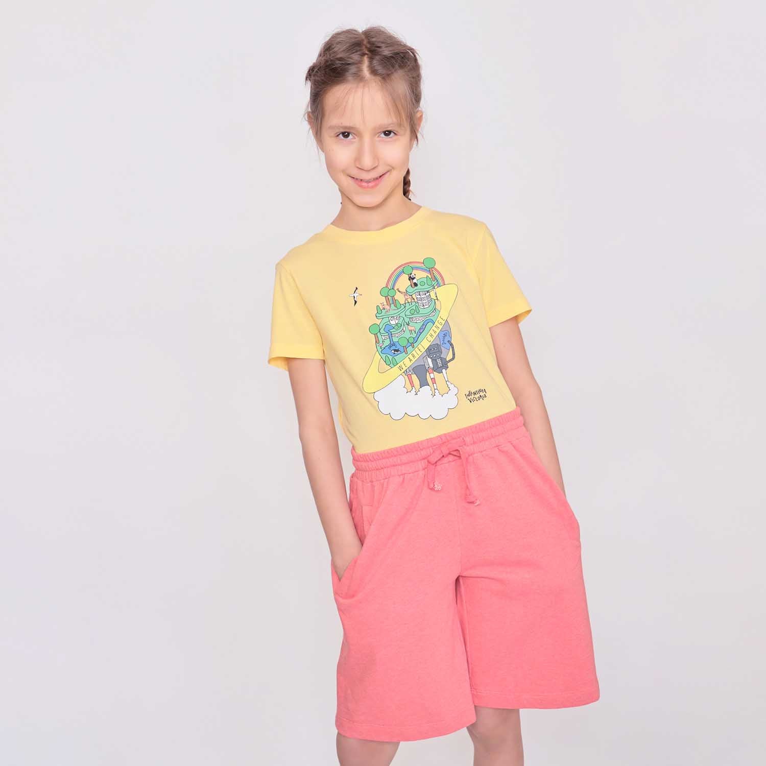 Red Girls and Boys Sweat Shorts-1