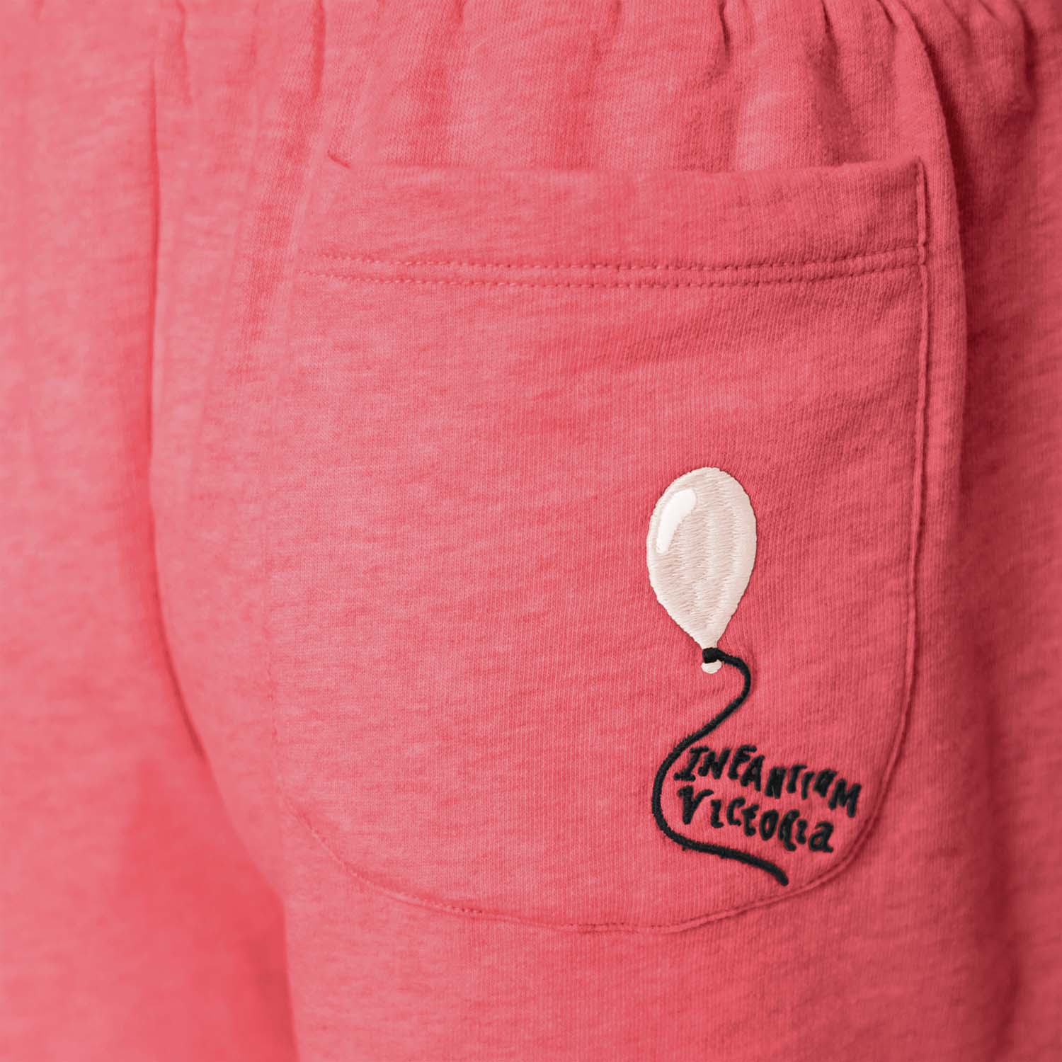 Red Girls and Boys Sweat Shorts-4