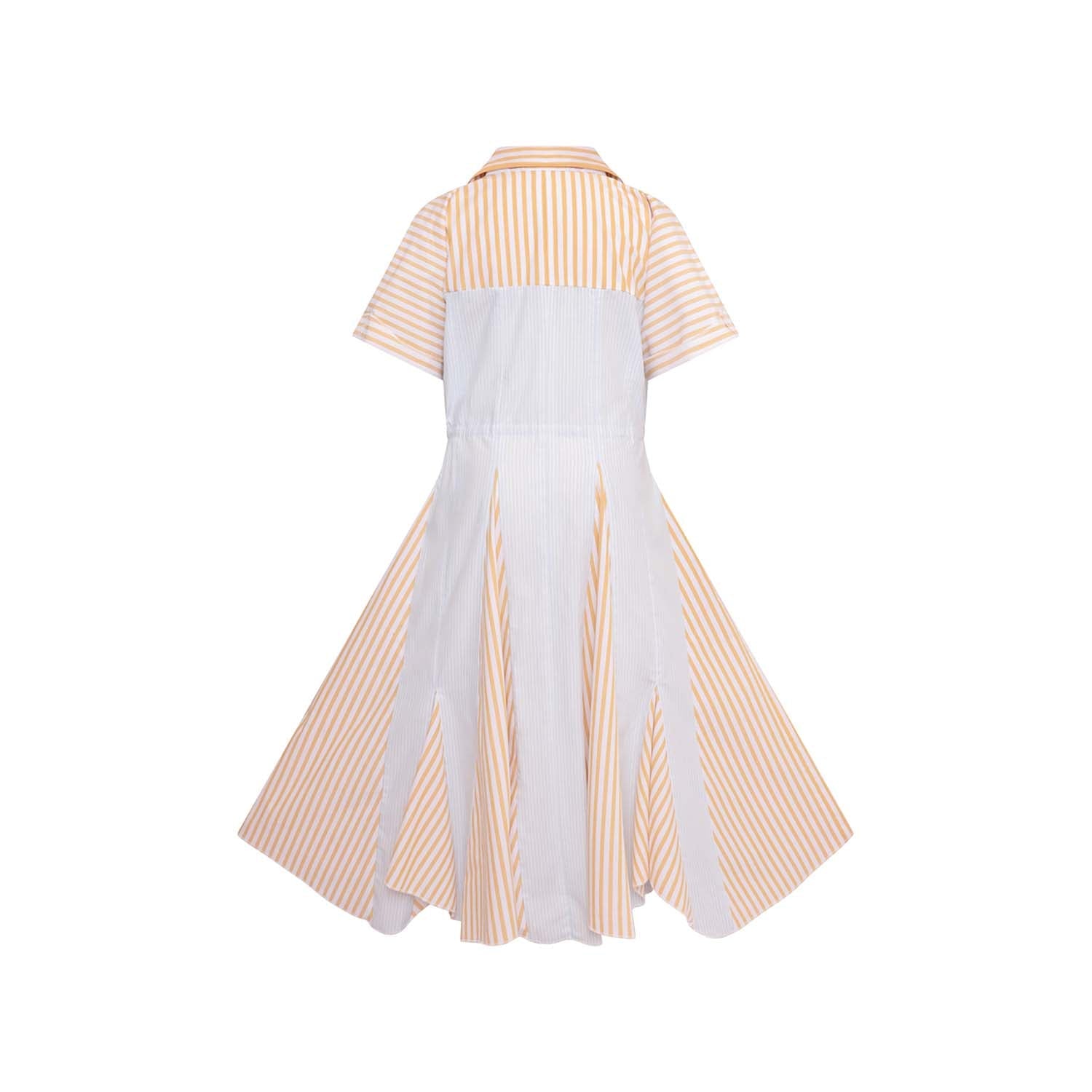 Zero Waste Girls Shirt Dress in Stripes-3