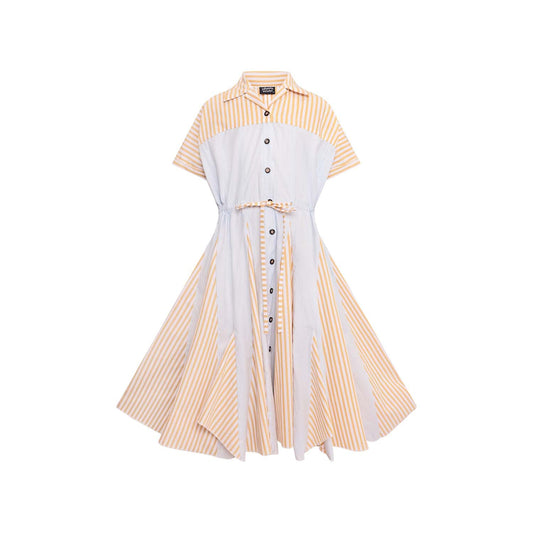 Zero Waste Girls Shirt Dress in Stripes-0