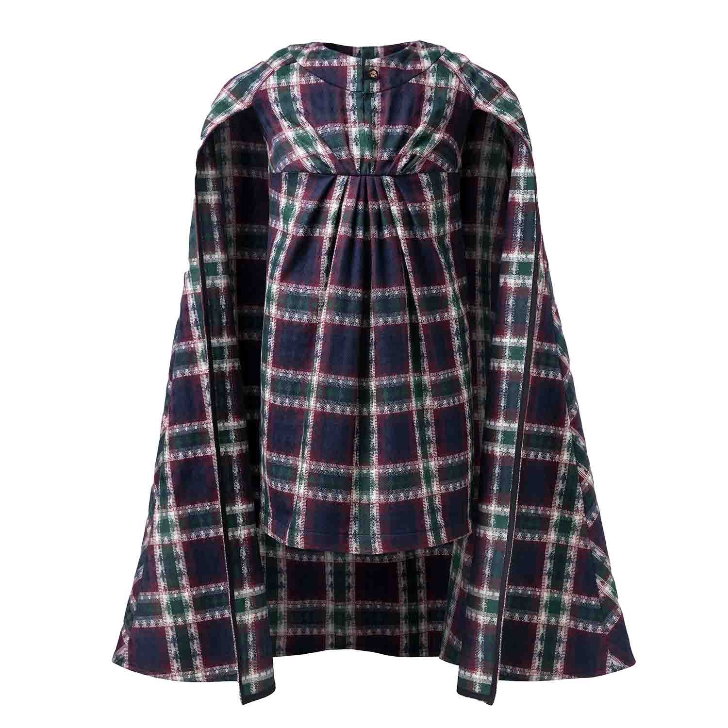 Tartan Cape Dress for Kids-0