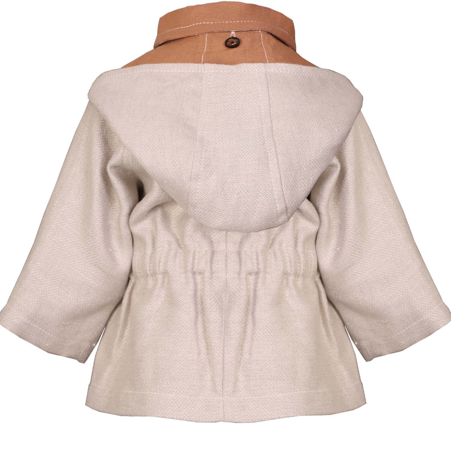 Beige Baby Jacket with Hood-2