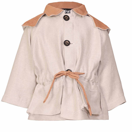 Beige Baby Jacket with Hood-0